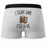 Boxer Homme L’Escape Game c’est la vie – Impression au dos