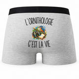 Boxer Homme L’Ornithologie c’est la vie – Impression au dos