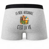 Boxer Homme La Bière Artisanale c’est la vie – Impression au dos