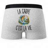 Boxer Homme La Carpe c’est la vie – Impression au dos