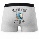 Boxer Homme La Gueule de Bois c’est la vie – Impression au dos