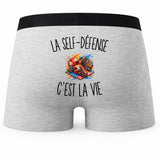 Boxer Homme La Self-Défense c’est la vie – Impression au dos