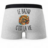 Boxer Homme Le Bazar c’est la vie – Impression au dos