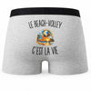 Boxer Homme Le Beach-Volley c’est la vie – Impression au dos