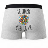 Boxer Homme Le Chaos c’est la vie – Impression au dos