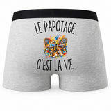 Boxer Homme Le Papotage c’est la vie – Impression au dos