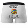 Boxer Homme Les Briques c’est la vie – Impression au dos