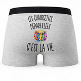 Boxer Homme Les Chaussettes Dépareillées c’est la vie – Impression au dos