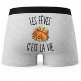 Boxer Homme Les Fèves c’est la vie – Impression au dos