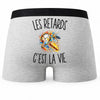 Boxer Homme Les Retards c’est la vie – Impression au dos