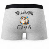 Boxer Homme Mon Ragamuffin c’est ma vie – Impression au dos