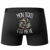 Boxer Homme Mon Teckel c'est ma vie – Impression au dos – Noir