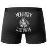 Boxer Homme Mon Husky c'est ma vie – Impression au dos – Noir