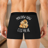 Boxer Homme Mon Chow-Chow c'est ma vie – Impression au dos – Noir