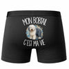 Boxer Homme Mon Bobtail c'est ma vie – Impression au dos – Noir