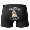 Boxer Homme Mon Lhassa Apso c'est ma vie – Impression au dos – Noir