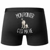 Boxer Homme Mon Pointer c'est ma vie – Impression au dos – Noir