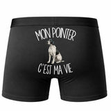 Boxer Homme Mon Pointer c'est ma vie – Impression au dos – Noir