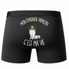 Boxer Homme Mon Épagneul Papillon c'est ma vie – Impression au dos – Noir
