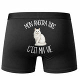 Boxer Homme Mon Angora Turc c'est ma vie – Impression au dos – Noir