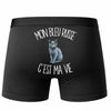 Boxer Homme Mon Bleu Russe c'est ma vie – Impression au dos – Noir