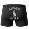 Boxer Homme Mon Cornish Rex c'est ma vie – Impression au dos – Noir