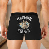 Boxer Homme Mon Munchkin c'est ma vie – Impression au dos – Noir