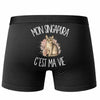 Boxer Homme Mon Singapura c'est ma vie – Impression au dos – Noir