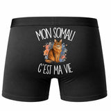 Boxer Homme Mon Somali c'est ma vie – Impression au dos – Noir