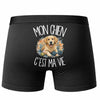 Boxer Homme Mon Chien c'est ma vie – Impression au dos – Noir
