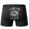 Boxer Homme La course à pied c'est la vie – Impression au dos – Noir