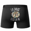 Boxer Homme La danse c'est la vie – Impression au dos – Noir