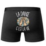 Boxer Homme La danse c'est la vie – Impression au dos – Noir