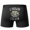 Boxer Homme Le patchwork c'est la vie – Impression au dos – Noir