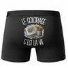 Boxer Homme Le coloriage c'est la vie – Impression au dos – Noir