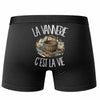 Boxer Homme La vannerie c'est la vie – Impression au dos – Noir