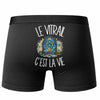 Boxer Homme Le vitrail c'est la vie – Impression au dos – Noir
