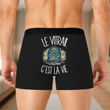 Boxer Homme Le vitrail c'est la vie – Impression au dos – Noir