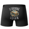 Boxer Homme Le reboutage c'est la vie – Impression au dos – Noir