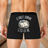 Boxer Homme Le bullet journal c'est la vie – Impression au dos – Noir