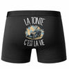 Boxer Homme La tonte c'est la vie – Impression au dos – Noir