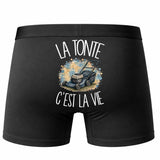 Boxer Homme La tonte c'est la vie – Impression au dos – Noir