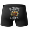 Boxer Homme La cueillette c'est la vie – Impression au dos – Noir