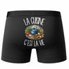 Boxer Homme La cuisine c'est la vie – Impression au dos – Noir