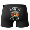 Boxer Homme Les conserves c'est la vie – Impression au dos – Noir