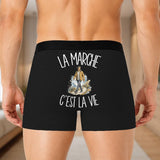 Boxer Homme La marche c'est la vie – Impression au dos – Noir