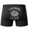 Boxer Homme Le semi-marathon c'est la vie – Impression au dos – Noir