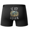 Boxer Homme Le VTT c'est la vie – Impression au dos – Noir