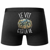 Boxer Homme Le VTT c'est la vie – Impression au dos – Noir