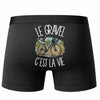 Boxer Homme Le gravel c'est la vie – Impression au dos – Noir